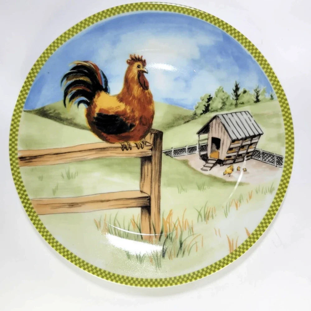 American Atelier Ol' McDonald Rooster Salad Plate